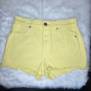Sunny Yellow High-Waist Women's Shorts
